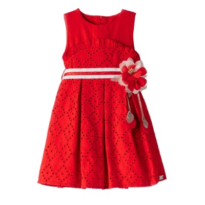 Φόρεμα Κιπούρ/Λουλούδι Κόκκινο