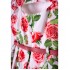 Φόρεμα & Ζώνη/Λουλούδια Λευκό-Κόκκινο