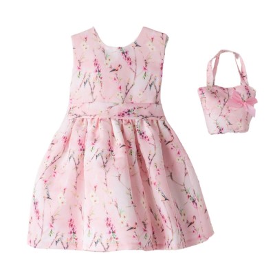 Φόρεμα, Τσαντάκι & Κορδελα/Flowers Ροζ