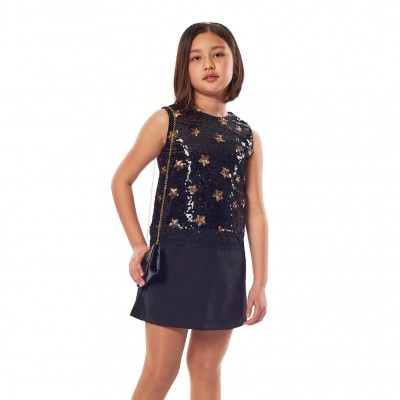 Φόρεμα πούλιες & Τσαντάκι/Αστέρια Μαύρο