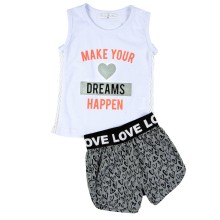 Σετ μπλούζα & σορτς/Make your dreams happen Λευκό