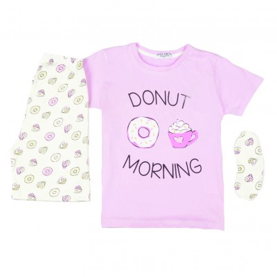 Πυτζάμα & Μάσκα Ύπνου/Donut Morning Μωβ
