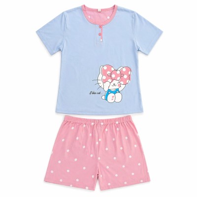 Πυτζάμα/I Like Cat Γαλάζιο