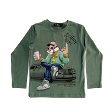 Μπλούζα Εποχιακή με σχέδιο Τίγρη/Πράσινο