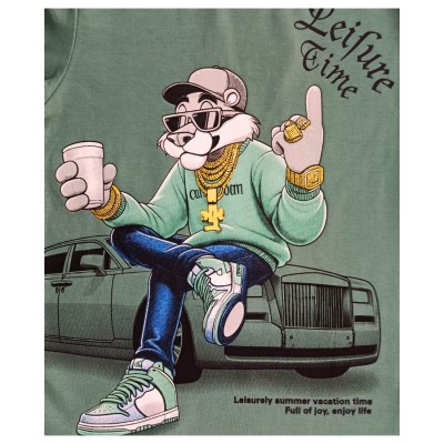 Μπλούζα Εποχιακή με σχέδιο Τίγρη/Πράσινο