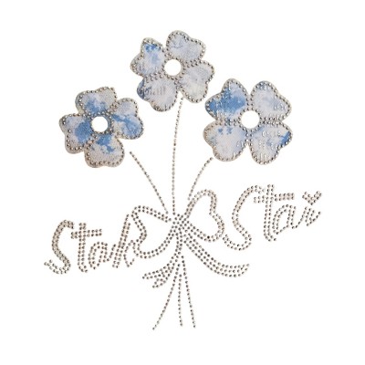 Σετ Μπλουζοφόρεμα & Κολάν/ Μαργαρίτες Λευκό/Μπλε τζιν