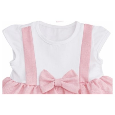 Φόρεμα με βολαν & Στέκα/Φιόγκο Ροζ