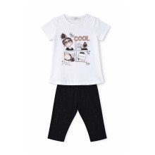 Σετ Μπλούζα & Κολάν Κάπρι/Cool Λευκό
