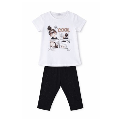 Σετ Μπλούζα & Κολάν Κάπρι/Cool Λευκό