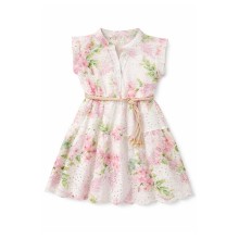 Φόρεμα με Ζώνη Κυπούρ/Λευκό