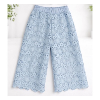 Σετ Crop Top & Παντελόνα Δαντέλα/Σιέλ