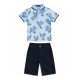 Σετ Polo μπλούζα & σταθερή βερμούδα Μπλε
