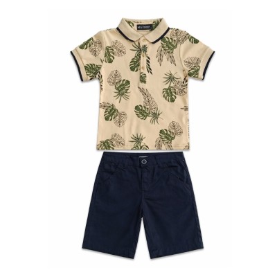 Σετ Polo μπλούζα & σταθερή βερμούδα Μπλε