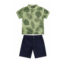 Σετ Polo μπλούζα & σταθερή βερμούδα Μπλε