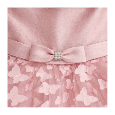 Φόρεμα με τούλι & 3D πεταλούδες/Ροζ/Σάπιο Μήλο