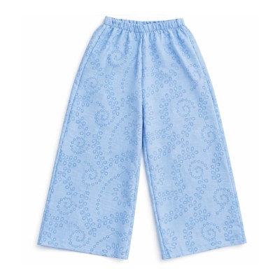 Σετ Crop Top & Παντελόνα Denim με Ανάγλυφα Σχέδια