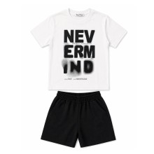 Σετ Μπλούζα & Υφασμάτινη Βερμούδα/Nevermind Λευκό