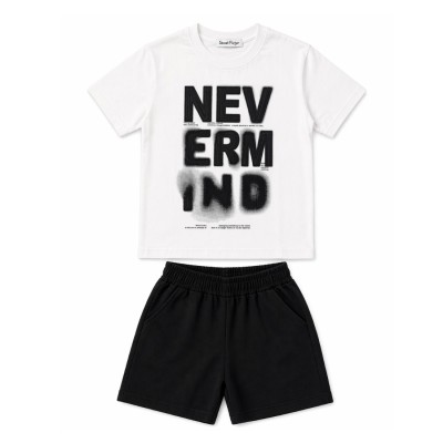 Σετ Μπλούζα & Υφασμάτινη Βερμούδα/Nevermind Λευκό