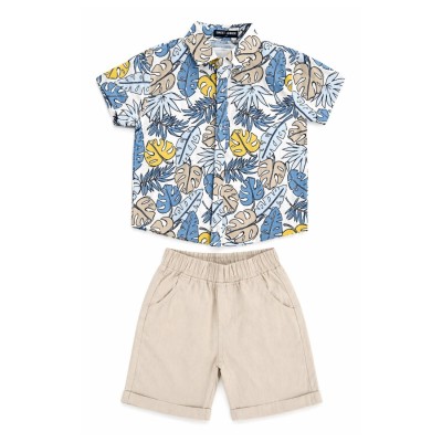 Σετ 3τεμ. Πουκαμισο & Βερμούδα/Explore!  Άμμου