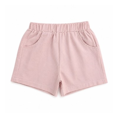 Σετ 3τμχ.Crop Top Με Τοπάκι & Σορτς Λινό /3D Λουλόύδια  Ροζ