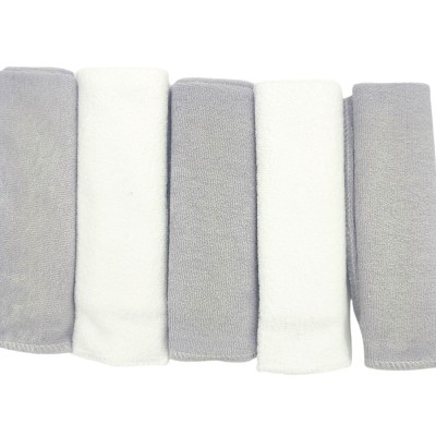 Πανάκια - Λαβέτες Φροτέ 5τμχ. Λευκό-Γκρι - 28x28 cm