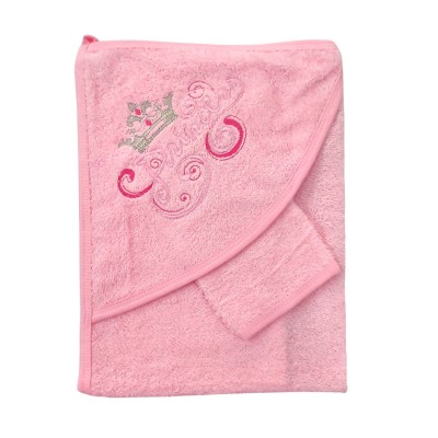 Μπουρνούζι κάπα με γάντι μπάνιου/Princess Ροζ