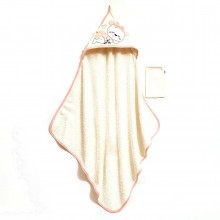 Μπουρνούζι κάπα με γάντι μπάνιου/Bear Sleep Ροζ