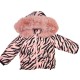 Μπουφάν Animal Print με επένδυση γούνα/Zebra Ροζ