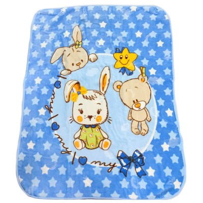 Κουβέρτα κούνιας/Bunny-Bear Γαλάζιο