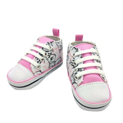 Παπούτσια αγκαλιάς/Γατούλες Λευκό-Ροζ