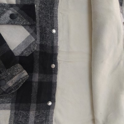 Πουκάμιισο Καρώ με Κουκούλα & Επένδυση Φλις /Μαύρο