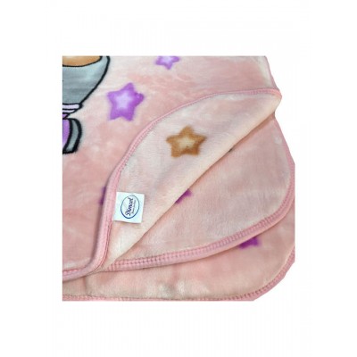 Κουβέρτα Κούνιας Βελουτέ Studying Bear 110X140 Ροζ