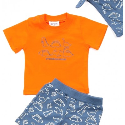 Σετ 3τμχ. Μπλούζα & Βερμούδα/Dinos Πορτοκαλί