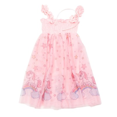 Φόρεμα & Στέκα πέρλες/Unicorns Ροζ Κουφετί