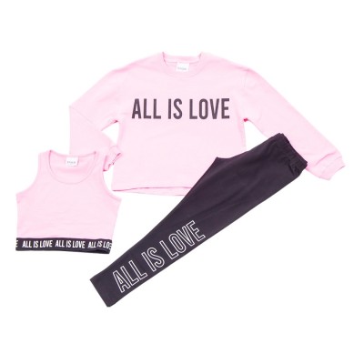 Σετ 3τμχ. με Εποχιακή Μπλούζα/All is love Ροζ