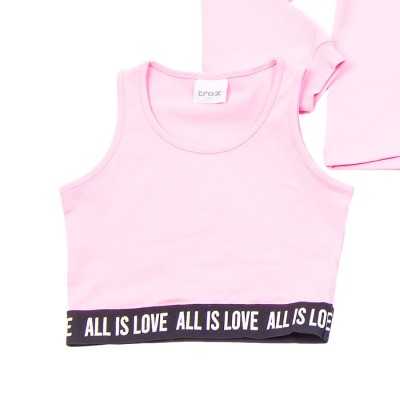 Σετ 3τμχ. με Εποχιακή Μπλούζα/All is love Ροζ