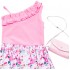 Φόρεμα & Τσαντάκι/Flowers Ροζ