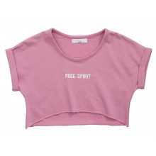 Μπλούζα Crop Top/Free Ροζ