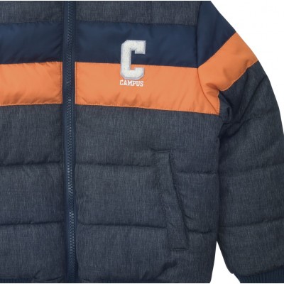 Μπουφάν με επένδυση φλις/Μπλε-Πορτοκαλί