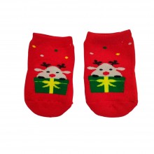 Χριστουγεννιάτικες Κάλτσες με πατουσάκια/Τάρανδος Κόκκινο