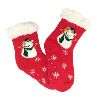 Χριστουγεννιάτικες Κάλτσες με γούνα & πατουσάκια/Χιονάνθρωπος (Μεγέθη: 27-31)