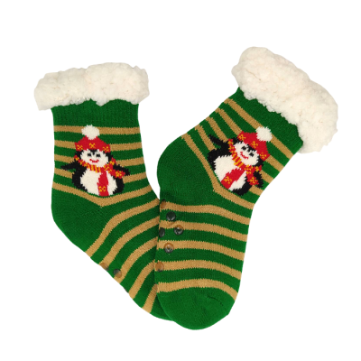 Χριστουγεννιάτικες Κάλτσες με γούνα & πατουσάκια/Πιγκουίνος Πολύχρωμο