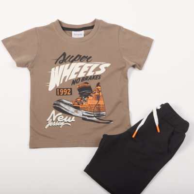 Σετ Μπλούζα & Βερμούδα/Super Wheels Χακί