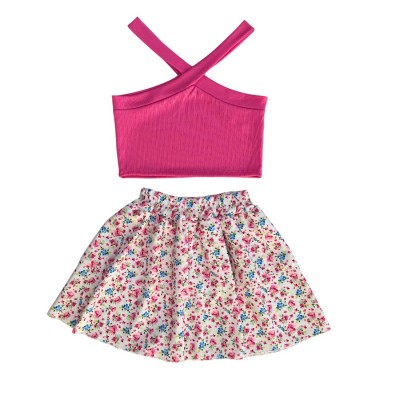 Σετ Crop Top & Φούστα/Φούξια