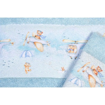 Σετ πετσέτες 2 τεμ Helicopter Σιέλ