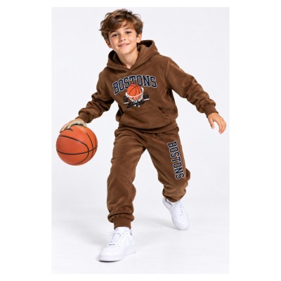 Σετ Φόρμα με Κουκούλα/Bostons Basket Καφέ