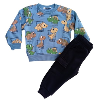 Σετ Φόρμα Αγόρι/Babies Dinosaurs Ιντιγκο