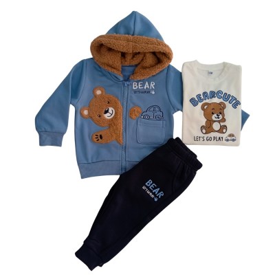 Σετ 3τεμ Φόρμα Αγόρι/Bearcute Σιέλ-Ραφ