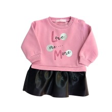 Φόρεμα με Δερματίνη/Love Me More Ροζ