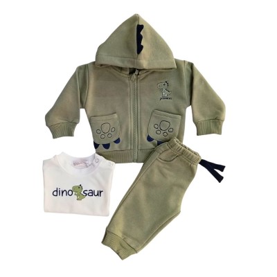 Σετ 3τεμ. Φόρμα/Dinosaur Λαδί